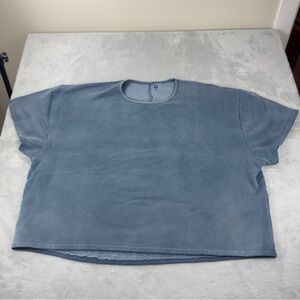 Yeezy Gap NWT Men's Size 2XL Blue Baggy Comfy Relaxed Fit T Shirt Fleece Lined
